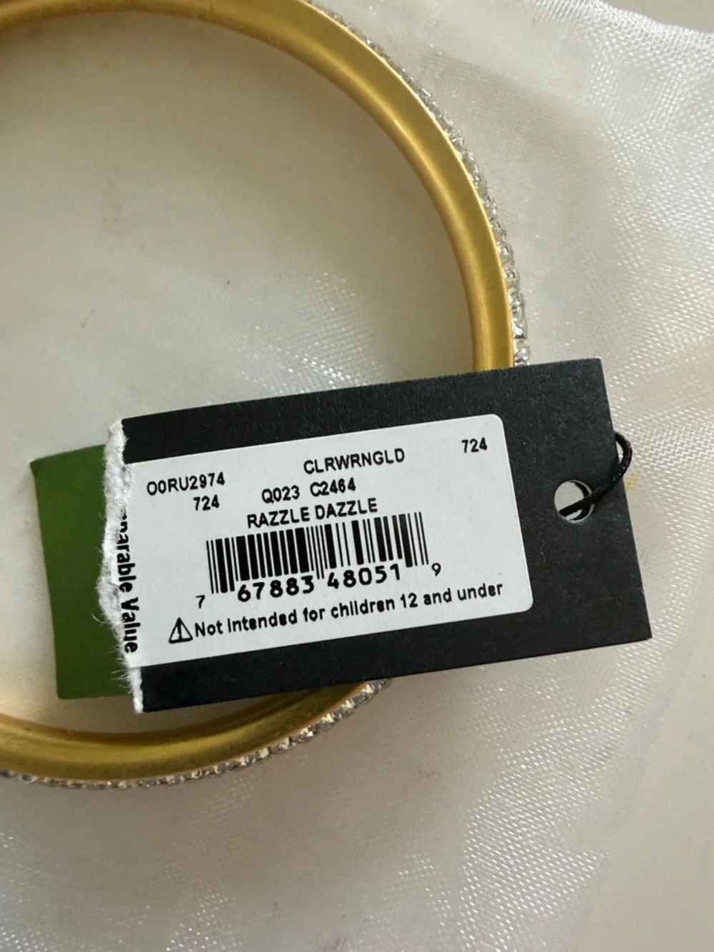 kate spade gold-tone crystal bangle bracelet - Picture 4 of 5